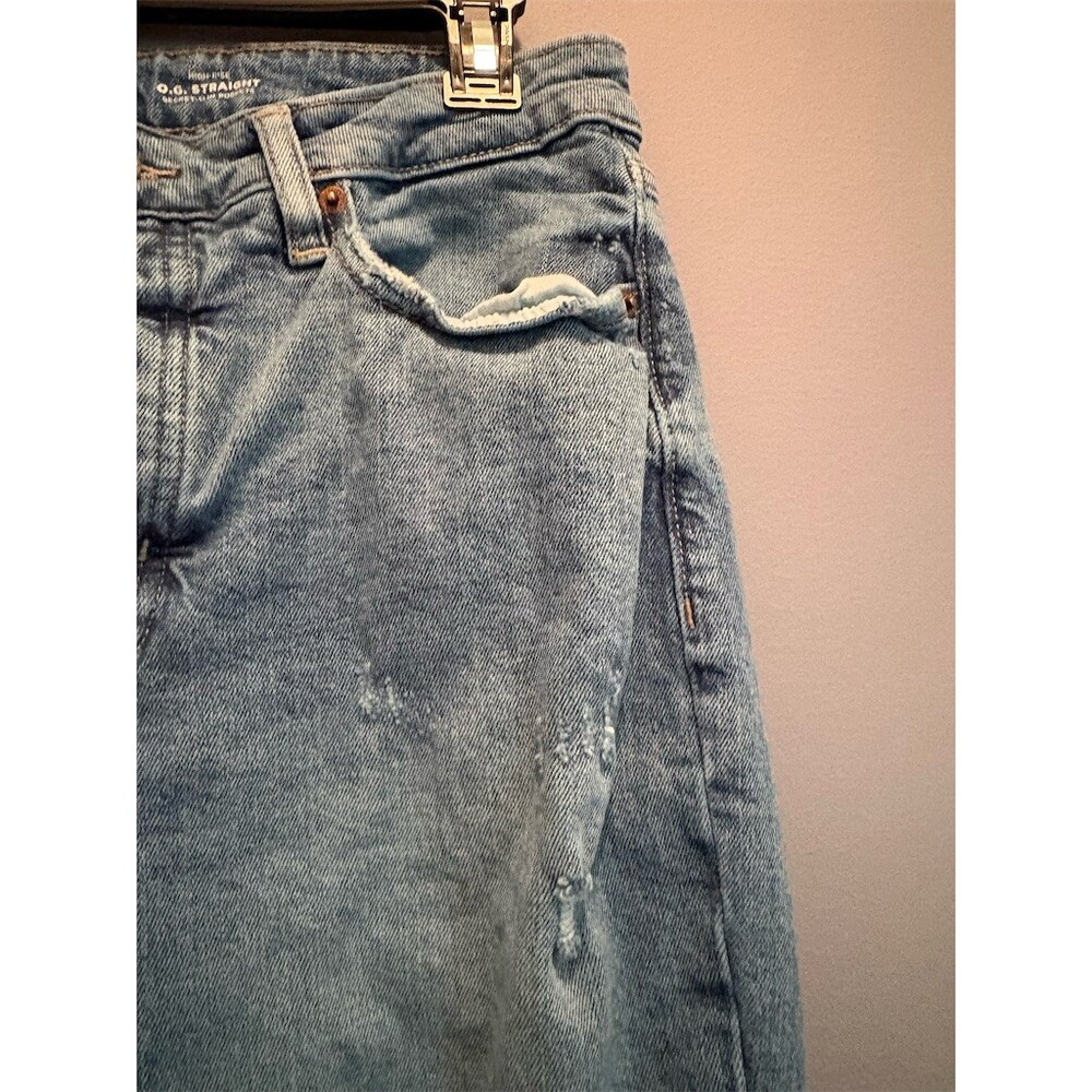 Old Navy OG Straight Jeans Womens Size 12 Light Wash Blue Hi-Rise - Picture 5 of 13